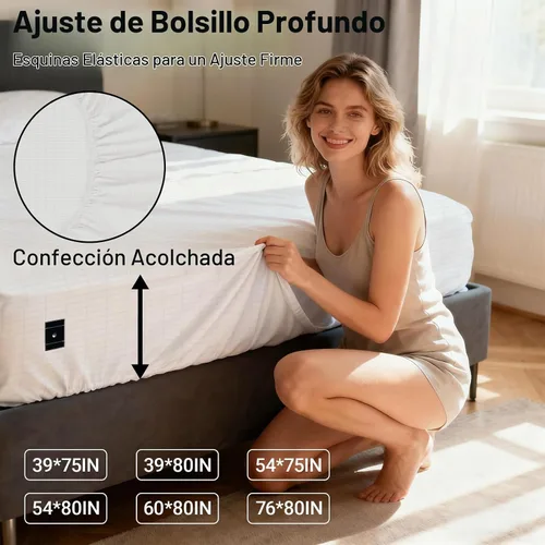 Vista 7 de Grounding Sheets Full XL, 90% algodón 10% fibra plateada sábana bajera Blanco