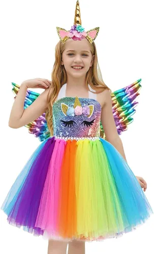 Vista 4 de Princess Costumes for Little Girls Dress Up Clothes for Little Girls Toddler Costume with Accessories Christmas Birthday