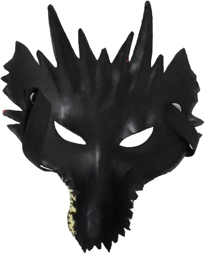Vista 5 de NOVELTY GIANT WWW.NOVELTYGIANT.COM Máscara de dragón de goma espuma Cosplay accesorio rojo