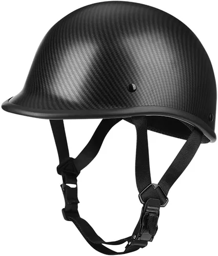 Vista 2 de Casco Woljay de media tapa con estilo vintage, de concha abierta para motocicleta - Aprobado por DOT
