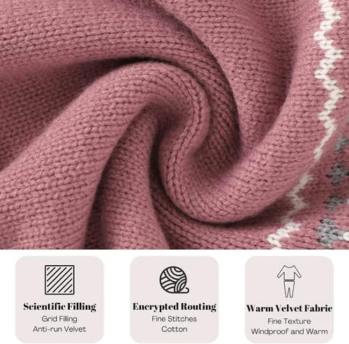 Vista 6 de Opewod Conjunto de suéter de punto para bebé recién nacido con gorro cálido