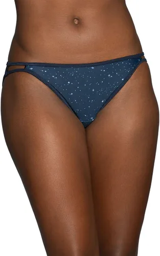 Vista 63 de Vanity Fair Bragas de bikini con tira para mujer, Illumination, con elástico sedoso y ribete de satén Paquete de 3 Negro (Midnight Black)