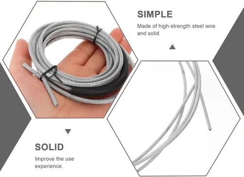Vista 6 de Cuerda de salto de repuesto de cable de acero con peso para entrenamiento de fitness, tubo resistente al desgaste, accesorio deportivo