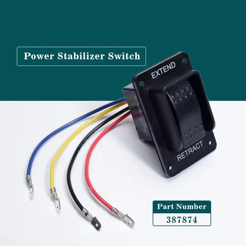 Vista 2 de 387874 Interruptor estabilizador de potencia con reemplazo de arnés para componentes de remolque Lippert 12V Extender Retract para gatos