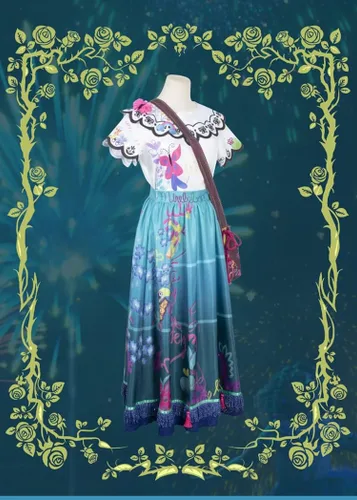 Vista 4 de KELLOGG Conjunto completo de camisa y vestido con estampado floral bosnio para mujer con lentes y aretes