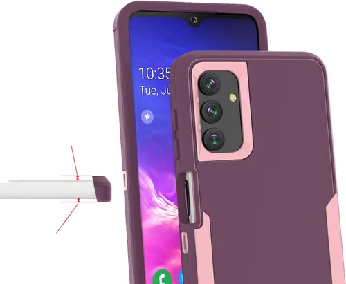 Vista 4 de Asuwish Funda para teléfono Samsung Galaxy A13 5G con protector de pantalla y delgada y resistente híbrida de doble capa, accesorios protectores