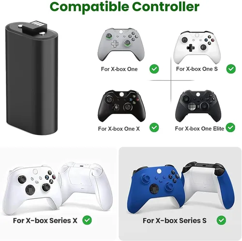 Vista 2 de YCCSKY Paquete de baterías recargables para Xbox Series XS y Xbox One, paquete de 2 baterías Xbox de 1200 mAh para Xbox Series XXbox Series SXbox