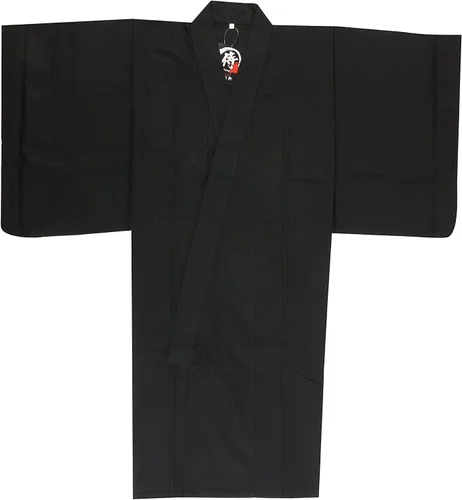 Vista 2 de Edoten Camisa de uniforme japonés Samurai Hakama, color negro, talla M, Negro