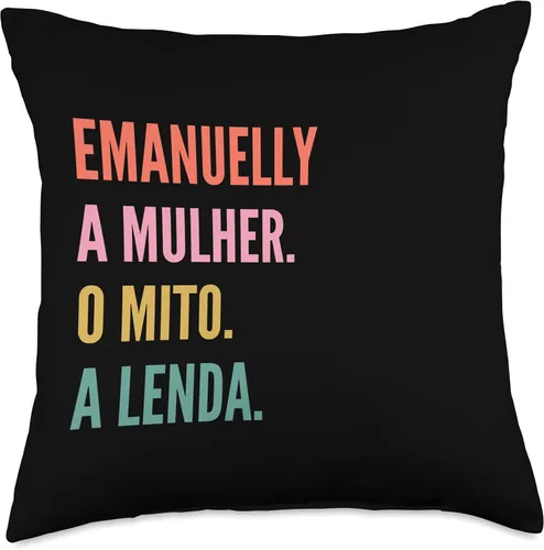Vista 4 de Funny Portuguese First Name Design - Emanuelly Throw Pillow