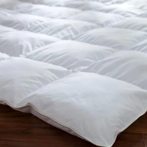 Vista 4 de LUXURIOUS, cobertor tamaño Queen, de 600 hilos de 100% algodón egipcio, con plumas de ganso siberiano, color blanco sólido, potencia de llenado 750