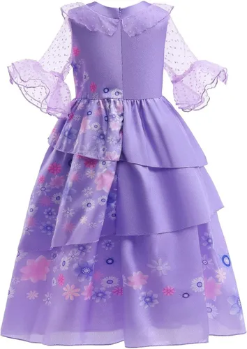 Vista 3 de Encanto Mirabel Isabella - Disfraz de Pepa para niñas, disfraz de princesa, varios accesorios