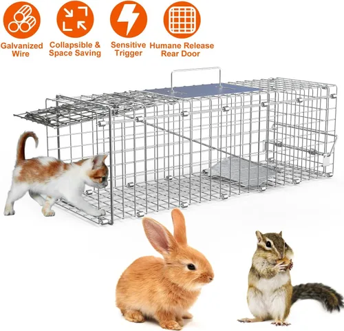 Vista 2 de Trampa de animales vivos plegable jaula humana trampa atrapa