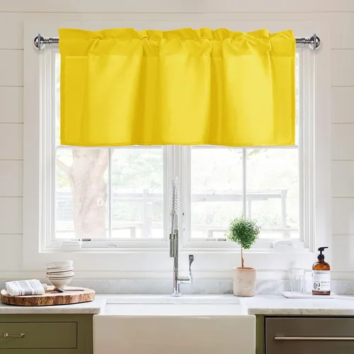 Vista 22 de XWZO Cortinas de cenefas de cocina para ventanas, sala de estar, dormitorio, baño, cubiertas superiores, estilo granja rústico, comedor, aislamiento