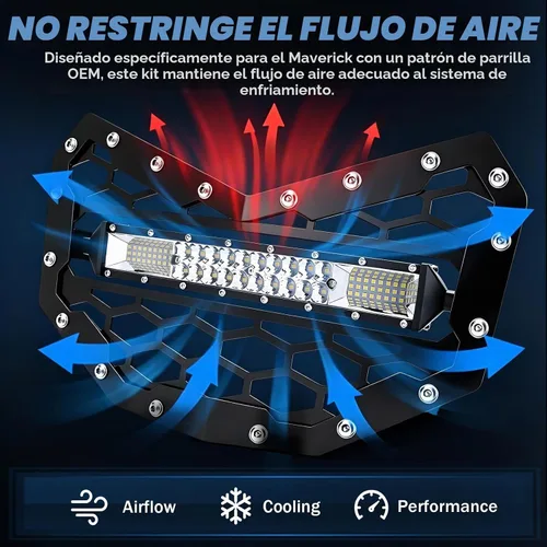 Vista 6 de Chelhead Can AM X3 Parrilla con Barra de Luz LED Delgada de 11 Pulgadas Haz Combinado y Arnés de Cableado Compatible con Can-Am Maverick X3 2016