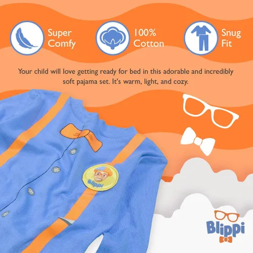 Vista 3 de Blippi Boys' Little Snug Fit Cotton Pajamas