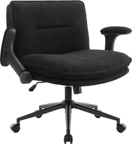 Vista 10 de IWMH Silla de oficina Criss Cross con brazos abatibles y ruedas tapizada Verde