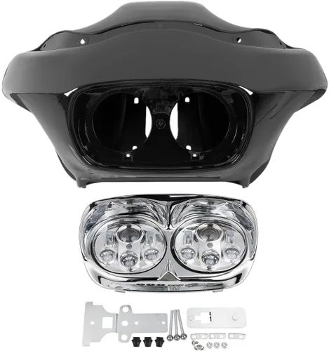 Vista 20 de Carenado interior ABS negro sin pintar compatible con Harley Davidson Road Glide FLTR 1998-2013