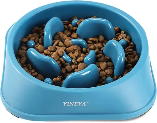 Vista 20 de YINEYA 2 cuencos de alimentación lenta antiasfixia para perros de tamaño pequeño, cuenco de alimentación lenta para gatos, suministros