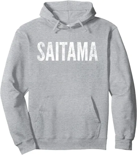 Vista 3 de Sudadera con capucha Saitama Japan Distressed Graphic Pullover, Negro