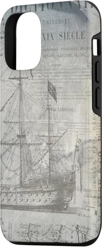 Vista 2 de iPhone 15 Retro Atlas Galeón Mapa del mundo vintage Funda de galeón español