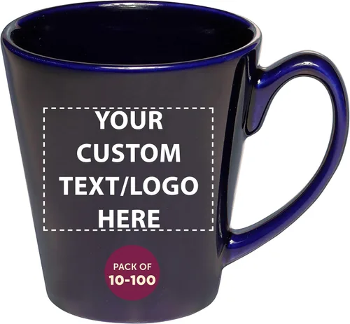 Vista 18 de DISCOUNT PROMOS Taza de café con leche de cerámica brillante personalizada de 12 onzas, juego de 10/50/100 unidades personalizadas, paquete a