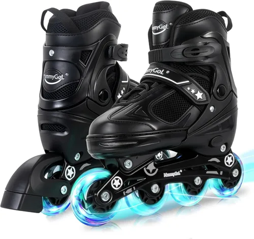 Vista 17 de MammyGol Patines en línea ajustables para niños y niñas, patines con ruedas iluminadas de 4 a 16 años