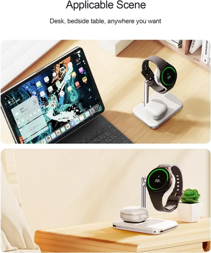 Vista 11 de Soporte de cargador 2 en 1 para Samsung Watch y auriculares