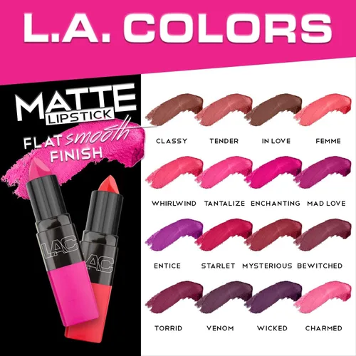 Vista 3 de L.A. COLORS Lápiz labial mate, Classy CML461 (paquete de 2)