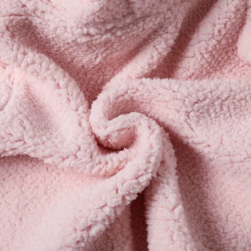 Vista 7 de Chaqueta con capucha de forro polar para bebés y niñas con orejas, Nieve