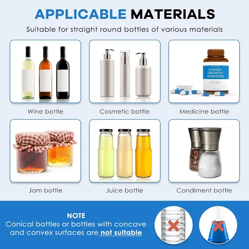 Vista 2 de NEWTRY Etiquetadora semiautomática de botellas redondas 2 en 1 con máquina de codificación de fecha Diámetro de botella de 0.787-4.724 in