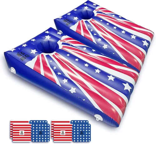Vista 8 de Fisca Juego de Cornhole inflable para piscina, juguete flotante para lanzar bolsas de frijol, juguetes de fiesta de verano para niños, adolescentes