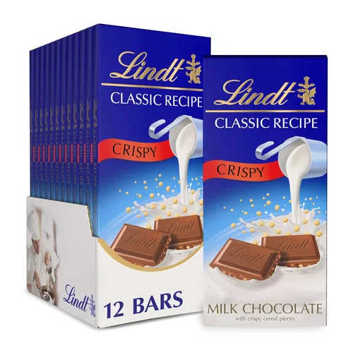 Vista 13 de Lindt CLASSIC RECIPE Barra de chocolate con leche, caramelo de chocolate con leche, 4.4 onzas (paquete de 12)