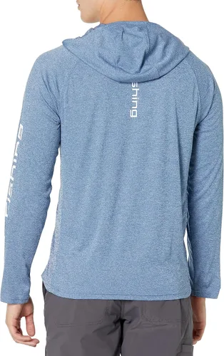Vista 2 de HUK Sudadera con capucha Pursuit Heather para hombre, camisa de pesca con capucha para protección solar