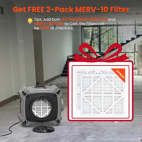 Vista 2 de Abestorm Depurador de aire con filtro MERV-10, filtro HEPA/carbón activado para uso comercial/industrial, máquina de filtro de aire negativo