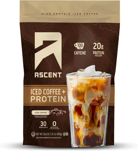 Vista 8 de Ascent Proteína en polvo de café con caramelo helado - Proteína de alto contenido, 20 g de proteína y 100 mg de cafeína de café colombiano premium