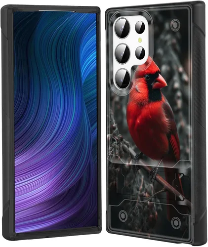 Vista 38 de Funda para Galaxy S24 Plus con soporte, doble capa híbrida de policarbonato duro y silicona suave, resistente a prueba de golpes, funda protectora
