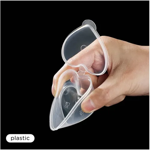 Vista 6 de Caja de alimentos con forma de corazón de 1.5 fl oz, con tapas, contenedor de almacenamiento de plástico desechable, caja de pigmentos