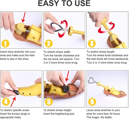 Vista 4 de Shoe Stretcher Women 4-way Shoe Expander Widener Shoe Tree Shape for Wide Feet