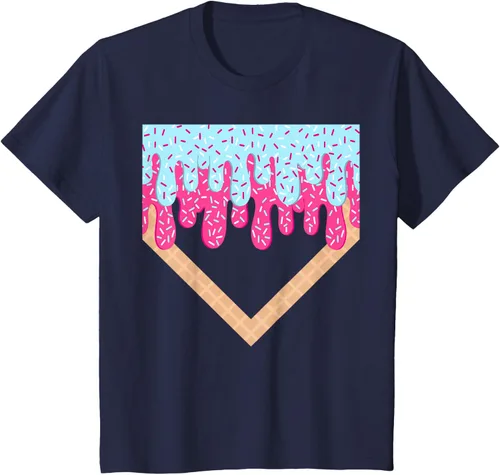 Vista 90 de Baseball Drip Boys Home Plate Ice Cream Sport Players & Fans Camiseta