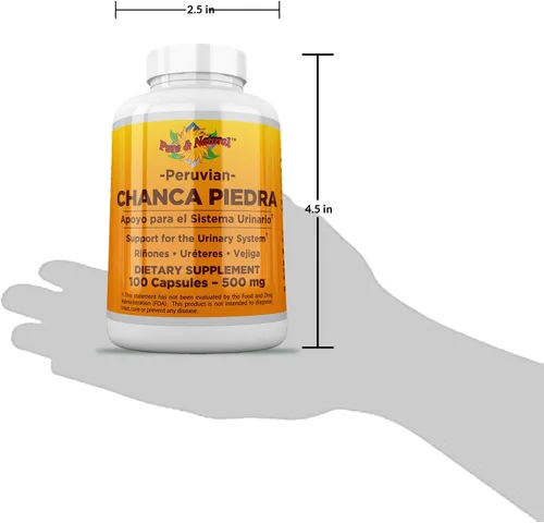 Vista 6 de Chanca Piedra 100 unidades – 500 mg rompepiedras peruano de materia prima – 2 cápsulas por porción trituradora de piedras