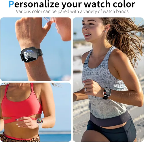 Vista 6 de WISKII - Juego de 2 protectores de pantalla y fundas para Apple Watch Series 9/8/7 de 41 mm, cubierta protectora ultradelgada de policarbonato duro