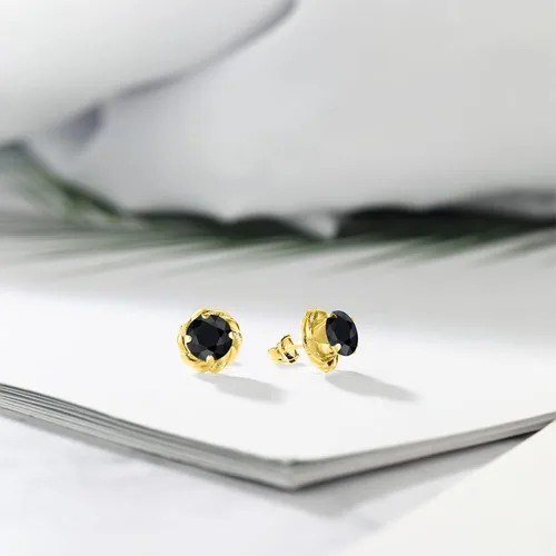 Vista 305 de Gem Stone King Aretes de plata de ley 925 de 0.236 in con piedra natal redonda para mujer
