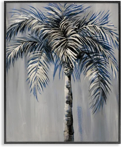 Vista 13 de Stupell Industries Pintura de palmera gris enmarcada arte giclée por Nan Enmarcado en blanco