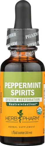 Vista 4 de Herb Pharm Extracto líquido de Peppermint Spirits: Apoyo a la digestión de hierbas orgánicas Tintura de piperita de Mentha Absorción rápida