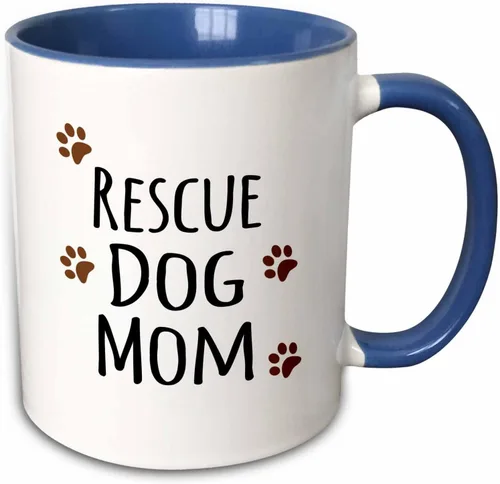 Vista 8 de 3dRose Rescue Dog Mom - Taza de 11 onzas, color negro