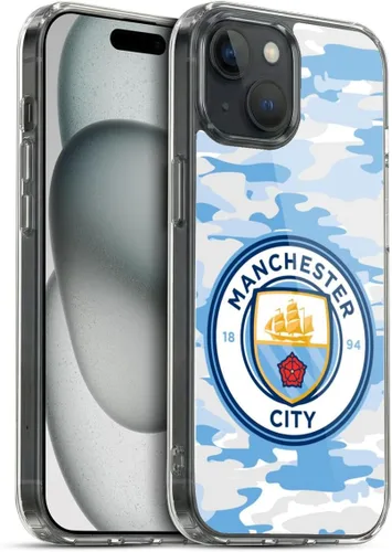 Vista 24 de Head Case Designs Funda de gel con licencia oficial del Manchester City Man City FC Blue Moon Badge Camou [protección de grado militar] compatible