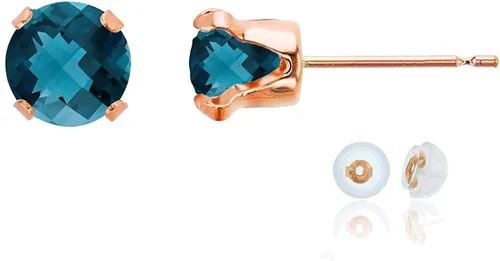 Vista 106 de Aretes de tuerca de plata de ley 925 chapados en oro de 14 quilates macizo, oro amarillo, blanco o rosa de 0.236 in Amatista