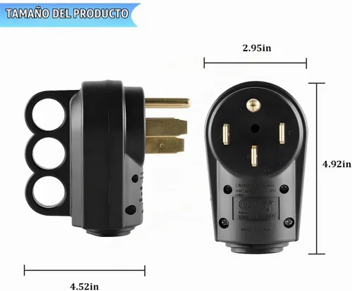 Vista 2 de HZEL Enchufe de repuesto macho para autocaravana, 50 amperios, 125/250 voltios, conector de alimentación eléctrica de caravana resistente con mango