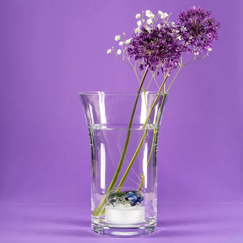 Vista 5 de VitaJuwel Flora - Florero (vidrio) con sodalita, ágata musgo cuarzo transparente añade vitalidad a las flores. Regalo único para el día de San