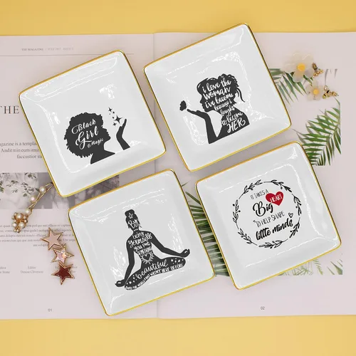 Vista 5 de Littlefa - Plato decorativo de cerámica para regalo para hermanas o amigas